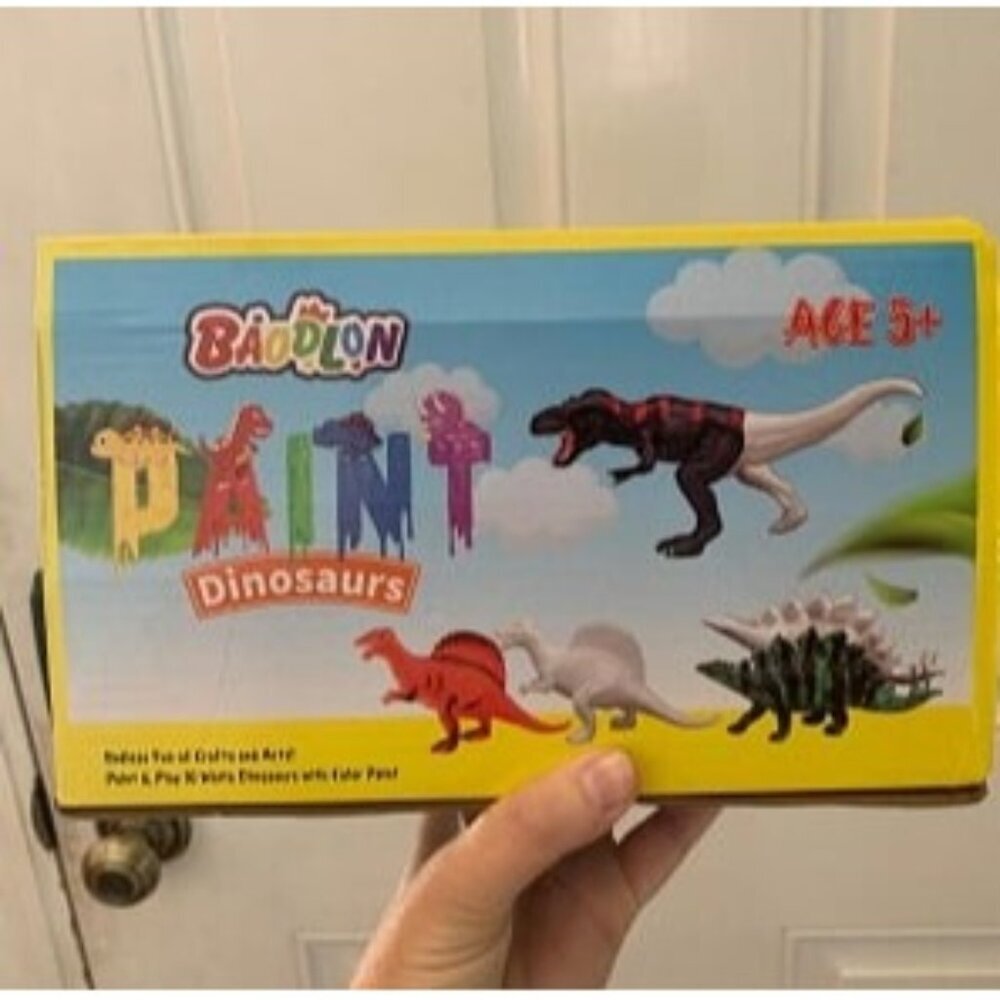 New Kids Arts Crafts Set Dinosaur Toy Painting Kit - 10 Dinosaur Figurines
